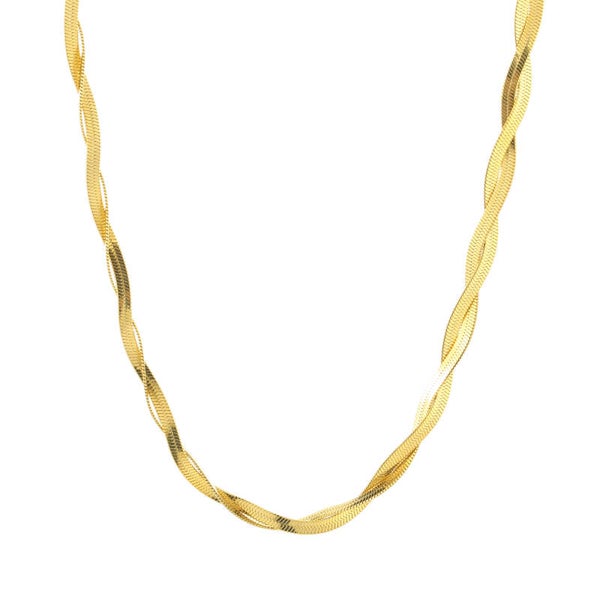 Double snake ketting goud