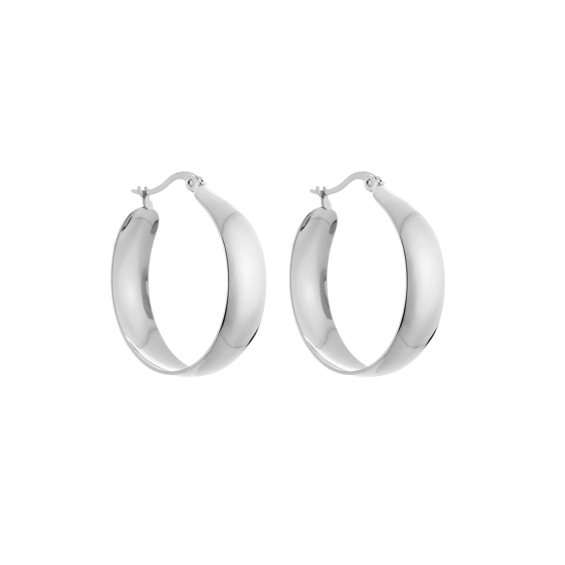 Medium classy hoops zilver