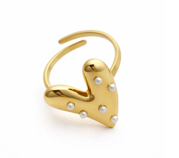 Parel ring goud