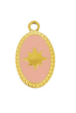 RVS roze ster goud - 002