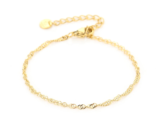 Basic twist armband goud