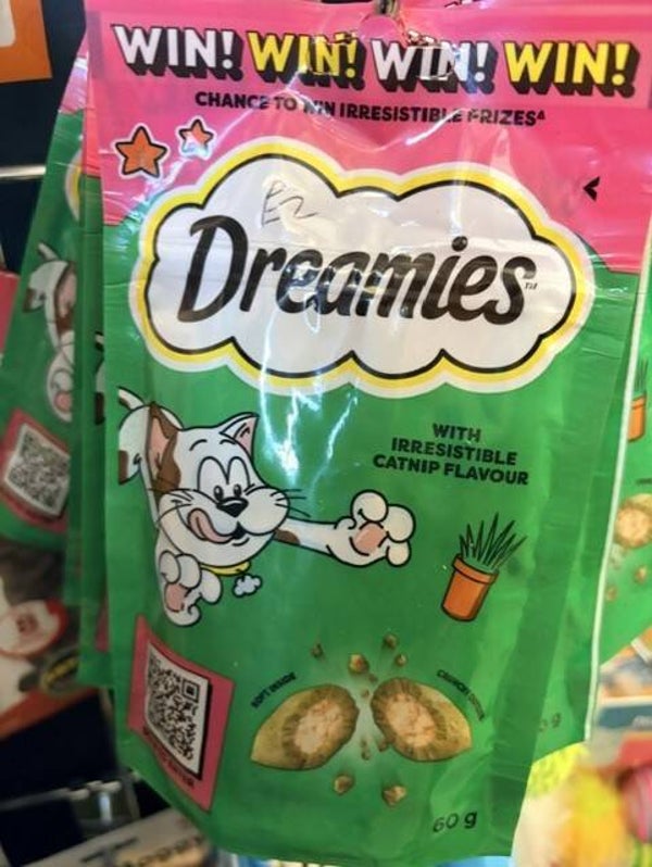 Catnip flavoured dreamies!