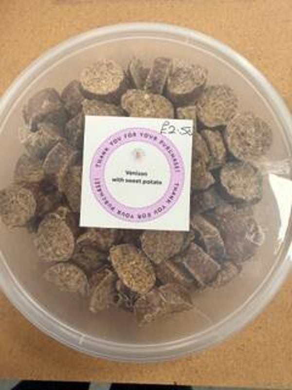 Venison sausage slices