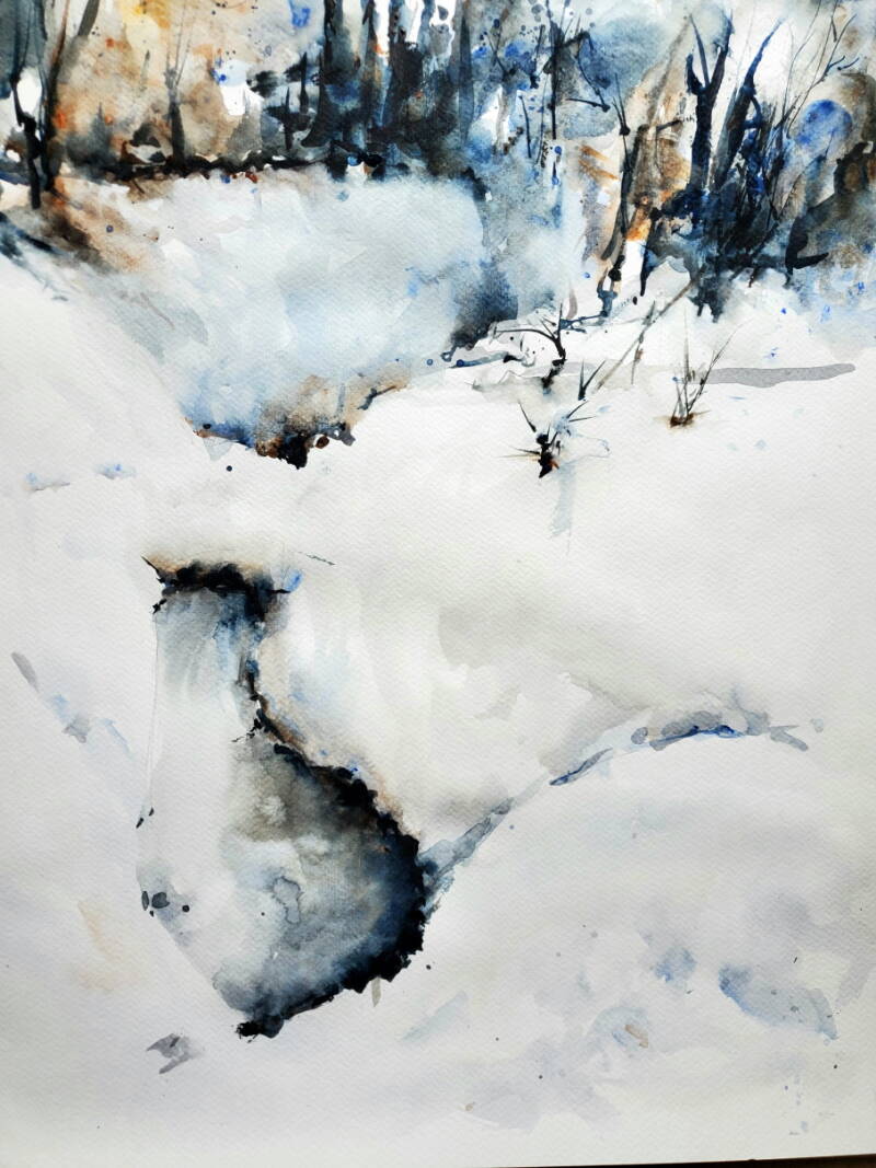 Impressionen einer tief verschneiten Eifellandschaft.