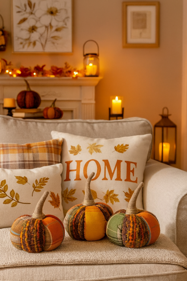 Citrouille en tissu - 23cm