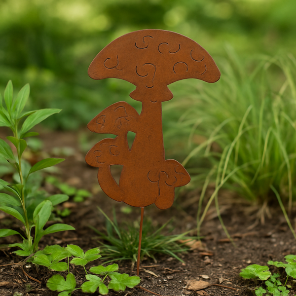 Déco en fer à planter - Champignons