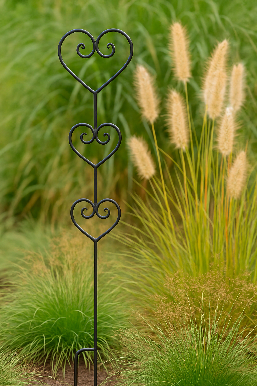 Déco en fer à planter - Coeurs x3