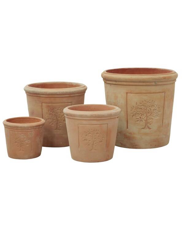 Lot de 4 pots en terre cuite Ø40/32/26/20 cm – H37/30/23/17 cm