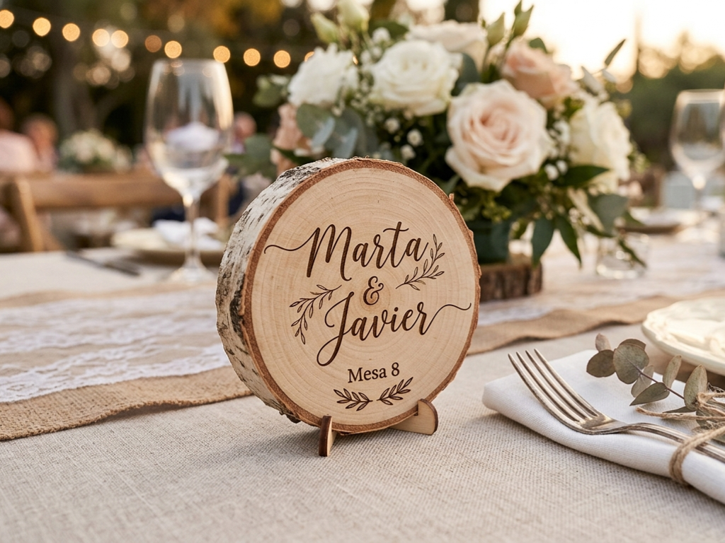 Mesero boda madera