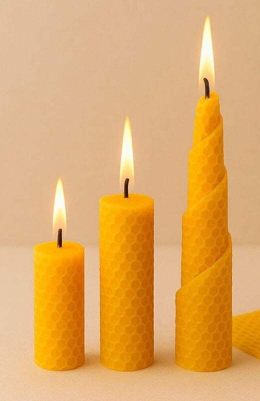 vela con cera de abeja
