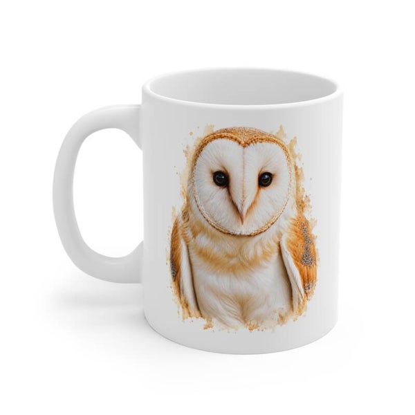 Ceramic mug - Barn owl portrait
