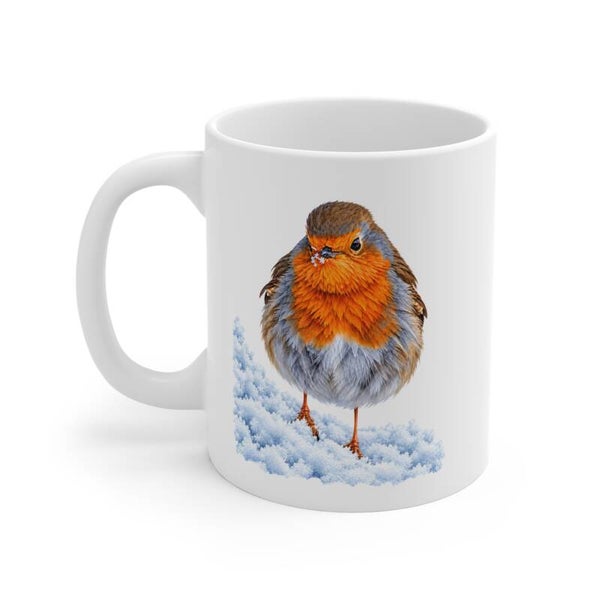 Ceramic mug - Robin, snowy days