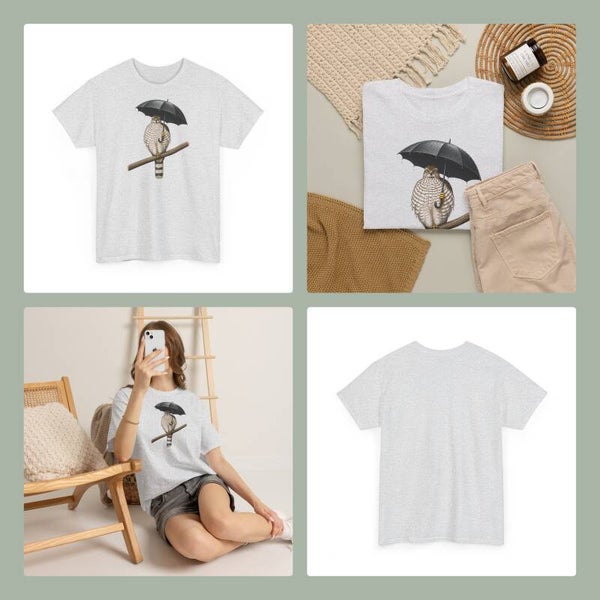 Unisex T-Shirt - Sparrowhawk with umbrella