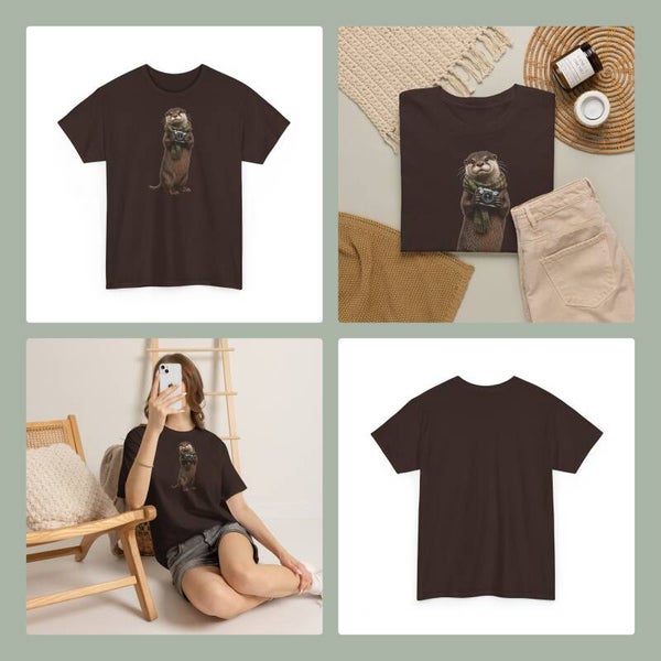 Unisex  T-Shirt - Otter with camera