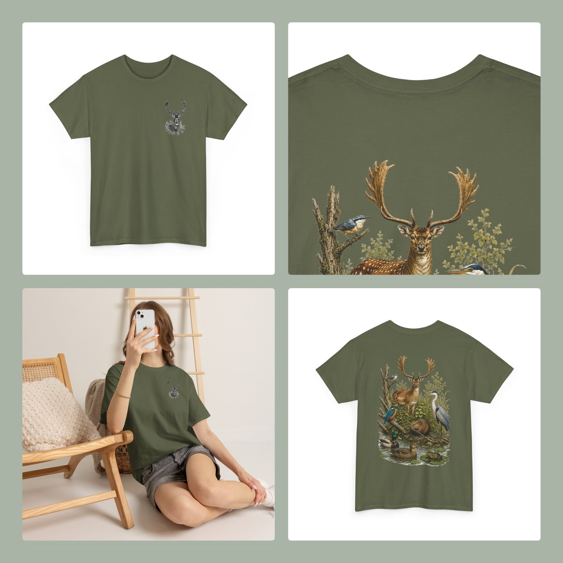 Unisex T-Shirt - Nature landscape with animals