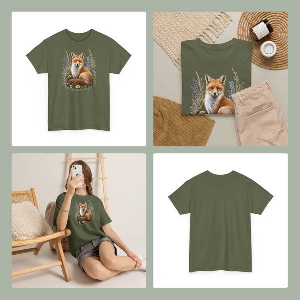 Unisex T-Shirt - Fox botanical style