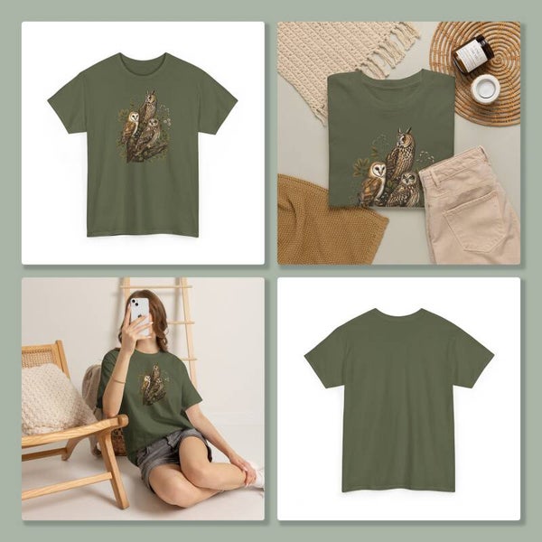 Unisex T-Shirt - 3 owls together