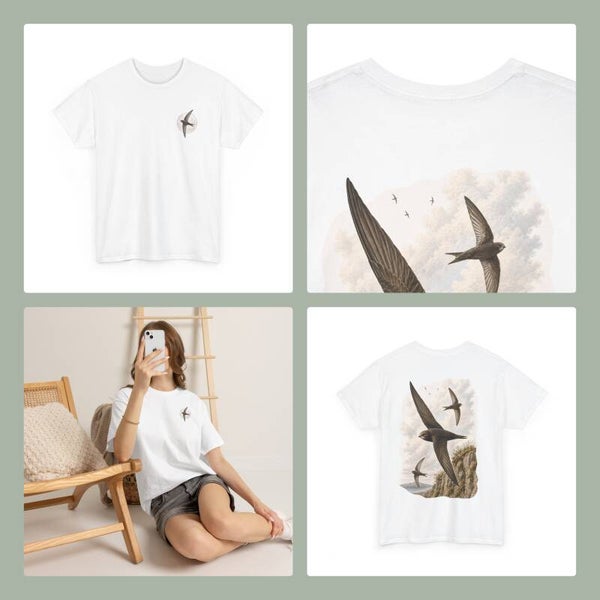 Unisex T-Shirt - Common swifts in flight