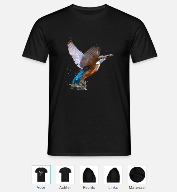T-shirt met ijsvogel print