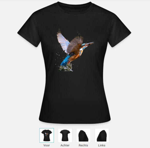 Vrouwen T-shirt met ijsvogel print