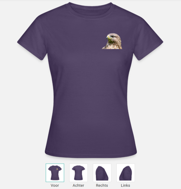 Vrouwen T-shirt met buizerd print