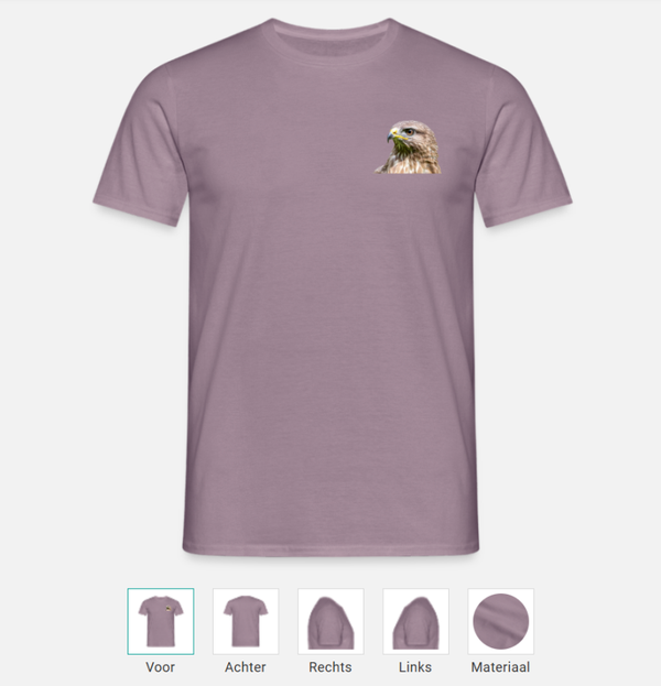 T-shirt met buizerd print
