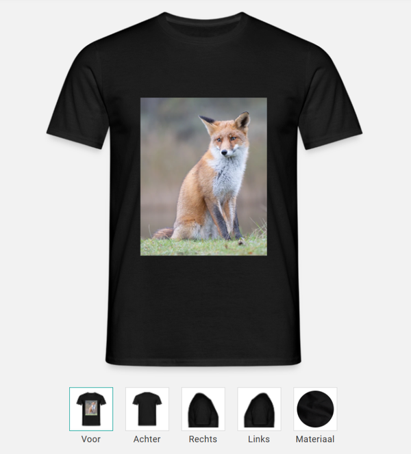 T-shirt met vos print