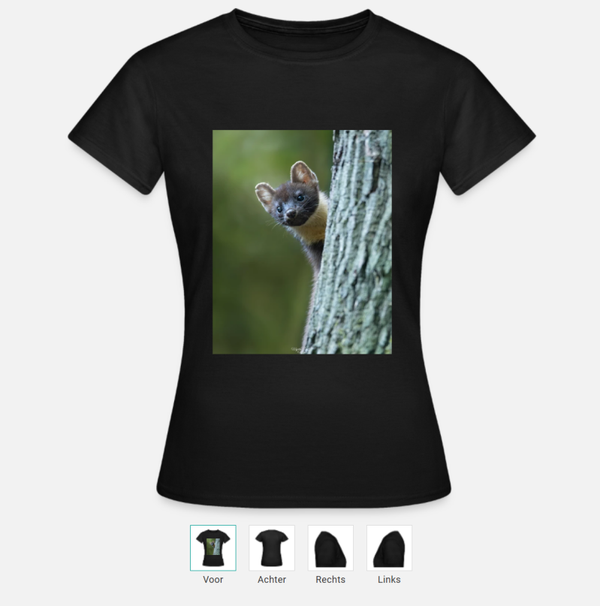 Vrouwen T-shirt met boommarter print