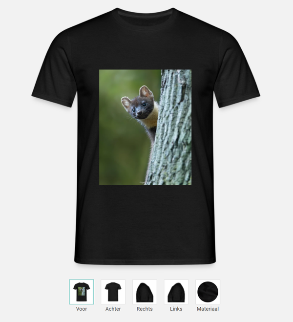 T-shirt met boommarter print
