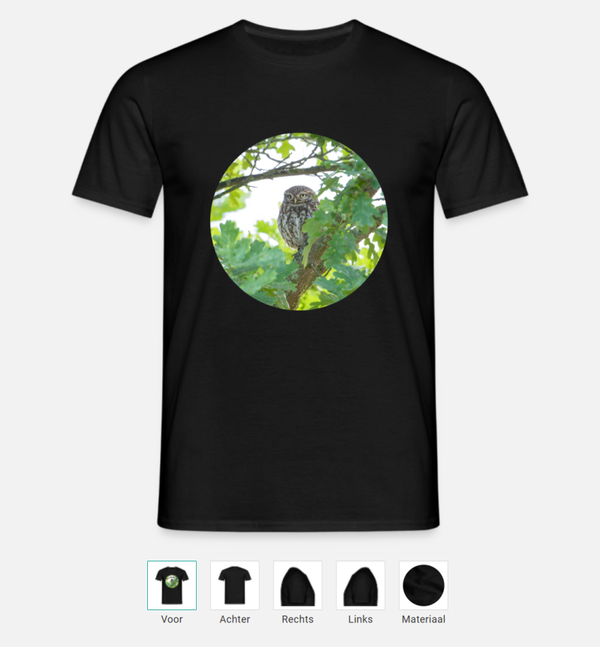T-shirt met steenuil print