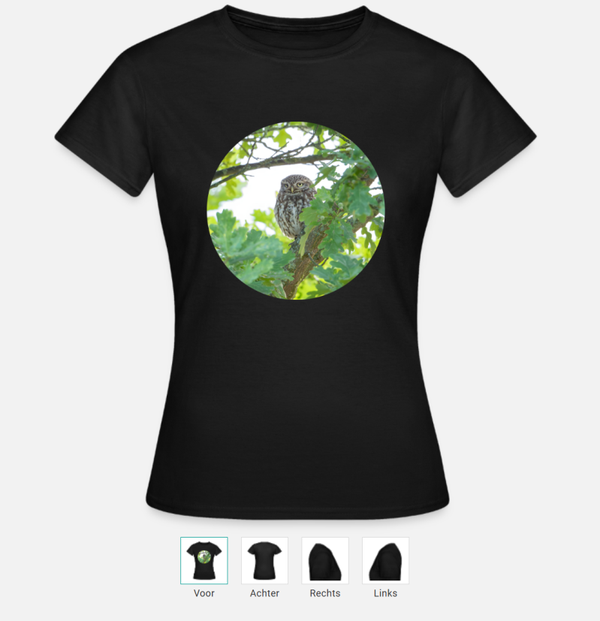 Vrouwen T-shirt met steenuil print