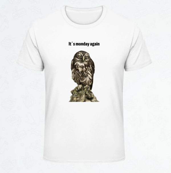 Uniseks T-Shirt - Dwerguil (It's monday again)