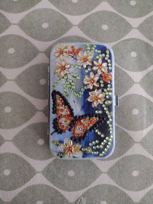 Diamond Painting Nagelscharen setje "Vlinder" met gratis spiegeltje!
