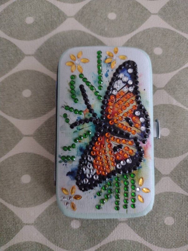 Diamond Painting Nagelscharen setje "Vlinder" met gratis spiegeltje!