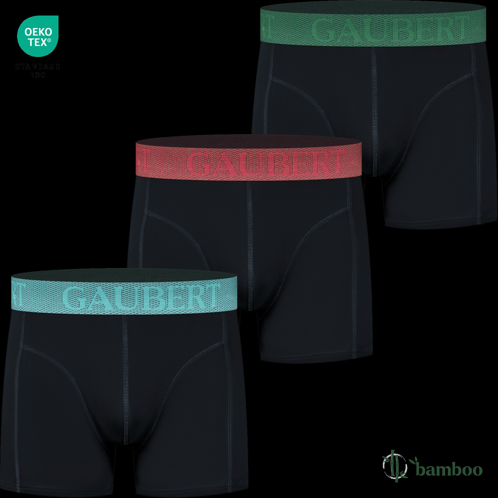 Gaubert Heren Bamboe Boxershort GBset-010 3stuks mt XL