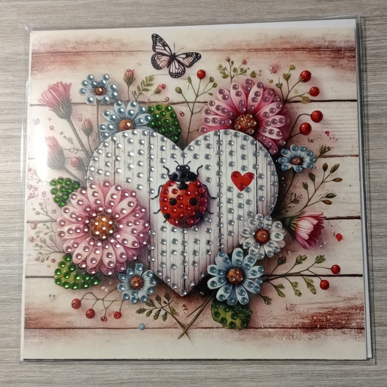 Dubbele Wenskaart + envelop (handgemaakt)