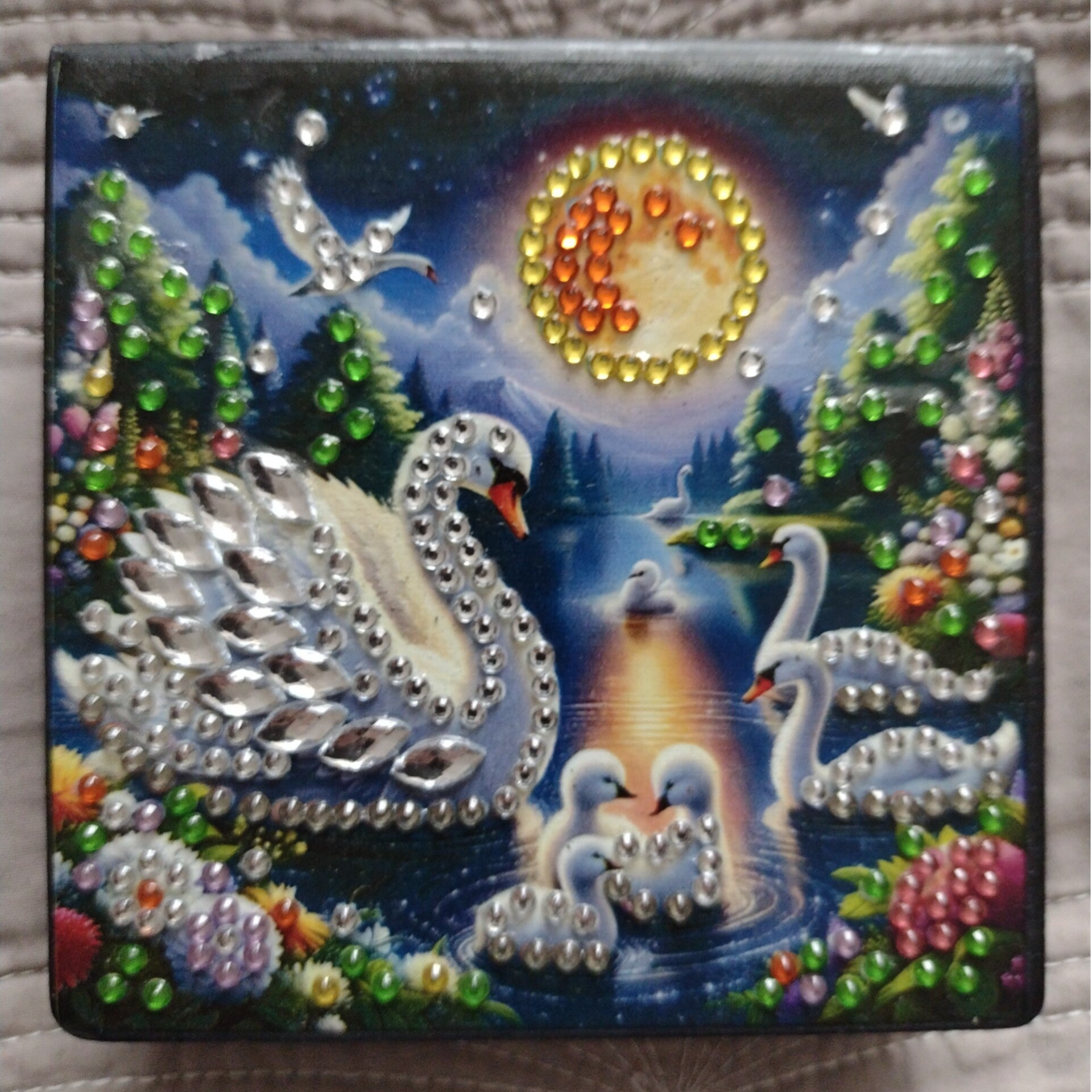 Memoblokje met pen Zwanen