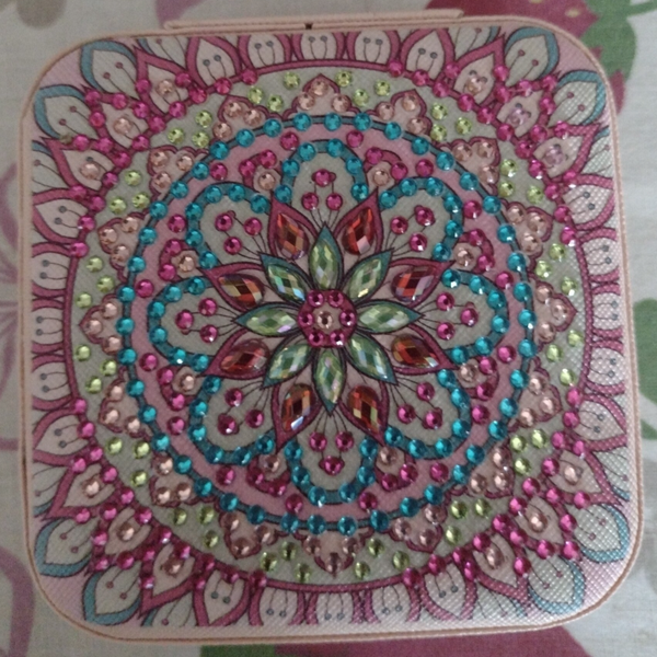 Sieraden doosje "bloem roze"