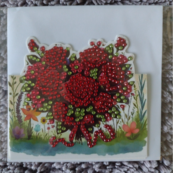 Dubbele Wenskaart + envelop (handgemaakt)