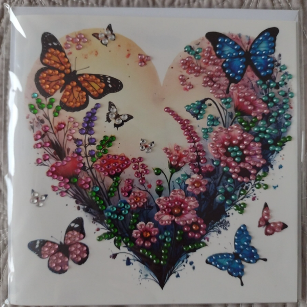 Dubbele Wenskaart + envelop (handgemaakt)