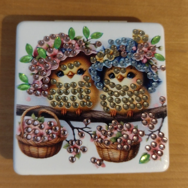 Klein handspiegeltje "vogeltjes"