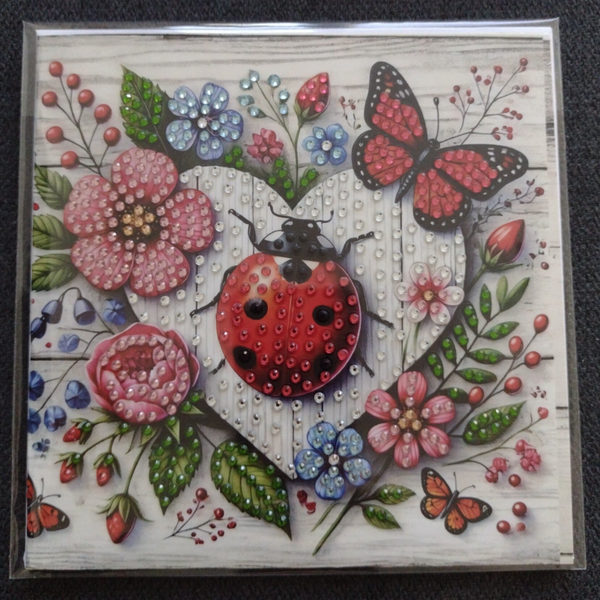 Dubbele Wenskaart + envelop (handgemaakt)