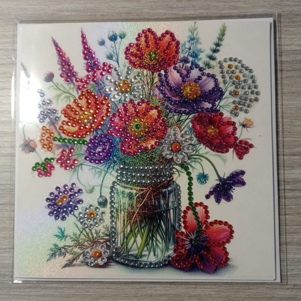 Dubbele Wenskaart + envelop (handgemaakt)