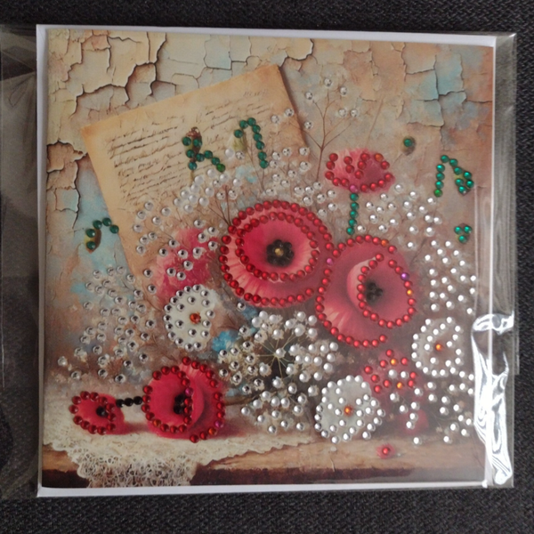 96. Dubbele Wenskaart + envelop (handgemaakt)