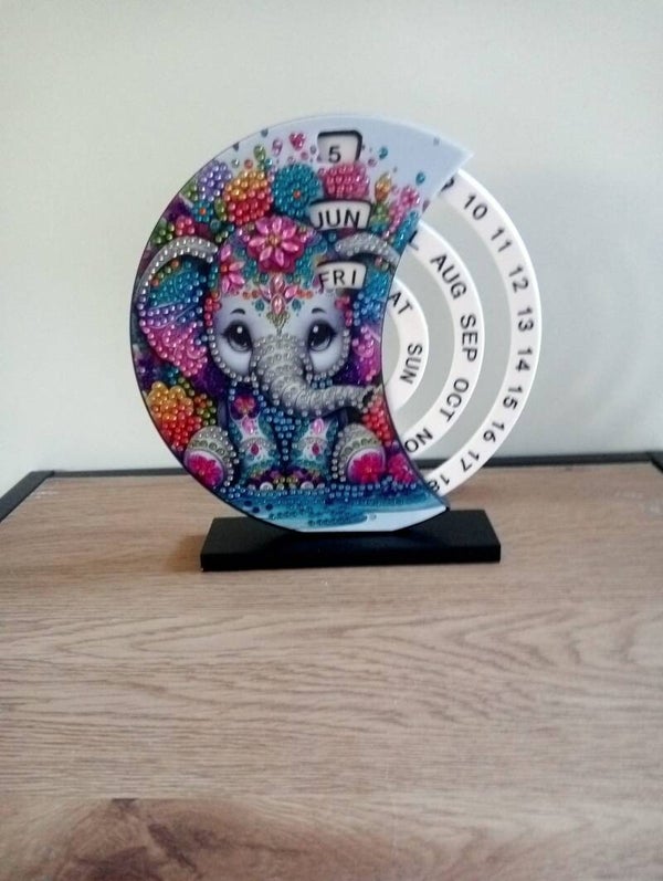 Draai kalender (tafelmodel) Olifant