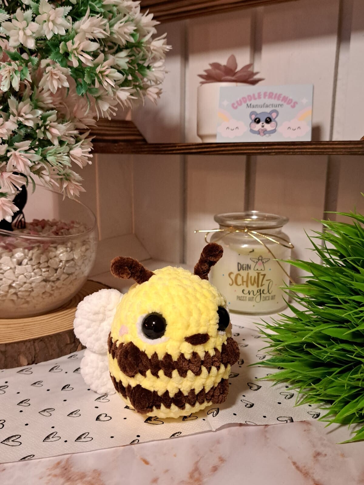 Sofortkauf - Großes gehäkeltes Bienchen, Biene, Hummel, Amigurumi, Plüschtier, Kuscheltier, flauschig, Geschenk, süßer Freund, handgemacht