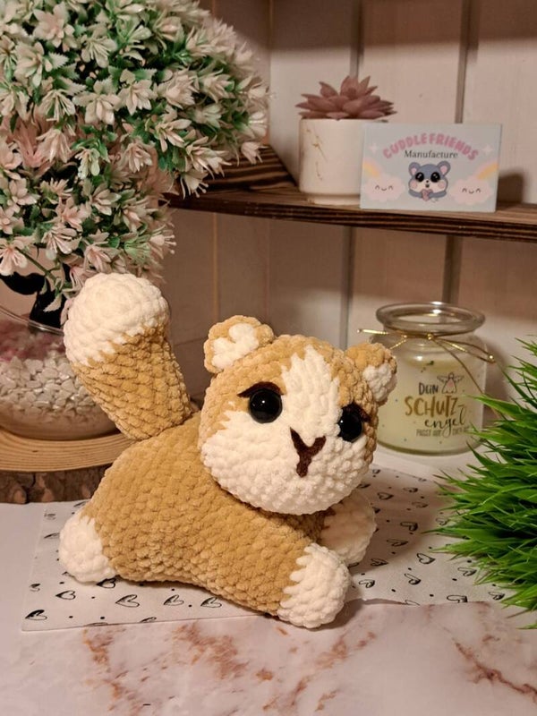 Niedliche Gehäkelte Katze | Katze Stofftier weich | Gehäkelte Katze Stofftier | Glückskatze | Karma Katze