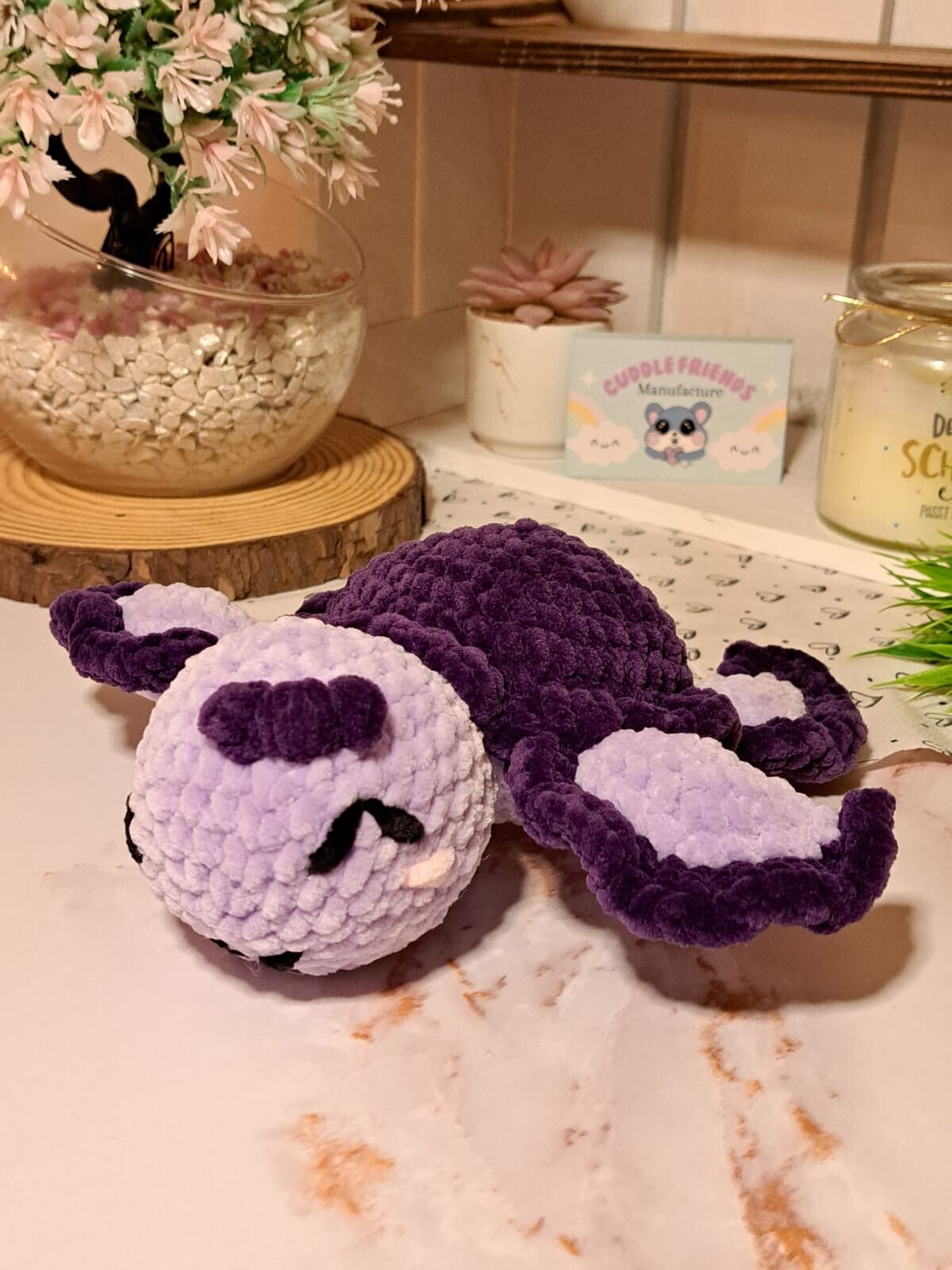 Sofortkauf - Gehäkelte Schildkröte, niedliches Plüschtier, Babyschildkröte, Schildi, Handgemachtes Amigurumi mit Liebe,Geschenk für Kinder und Erwachsene
