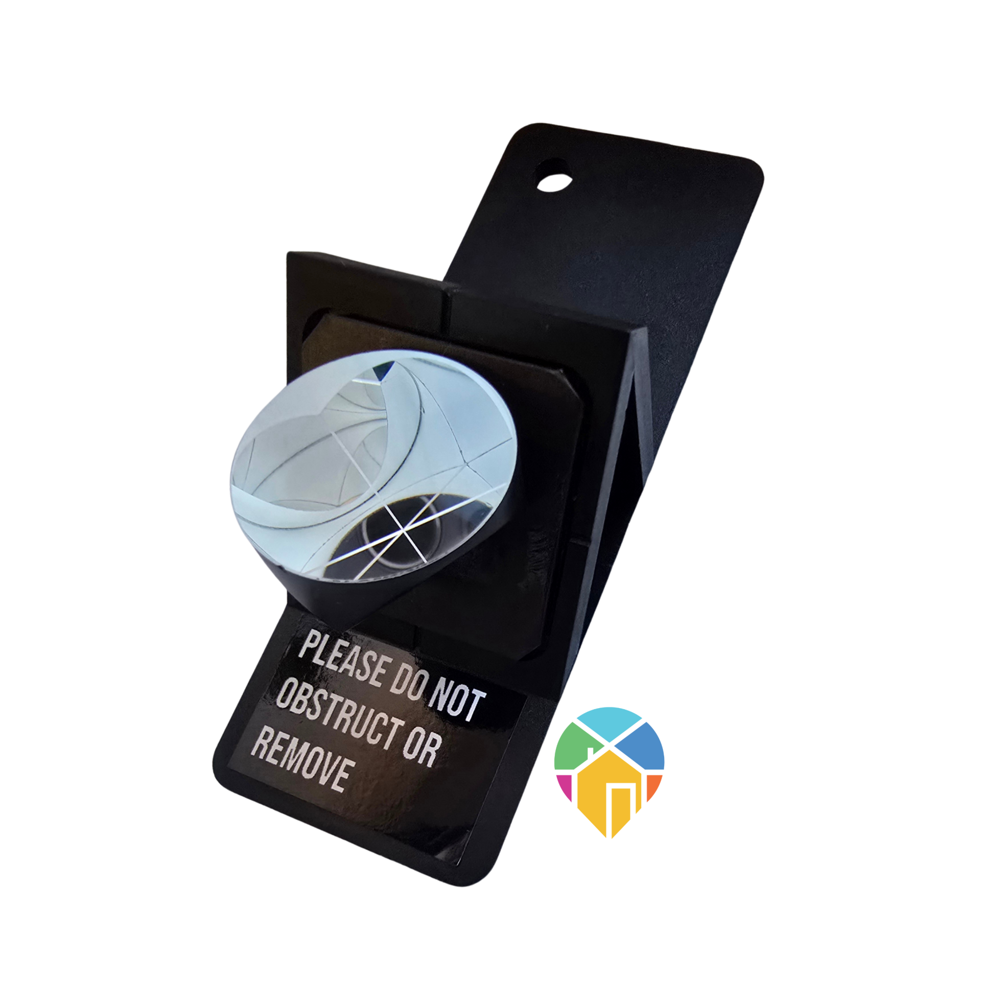 4 stuks CornerCube prisma 25.4 op adapter/spoorplaatje gemonteerd