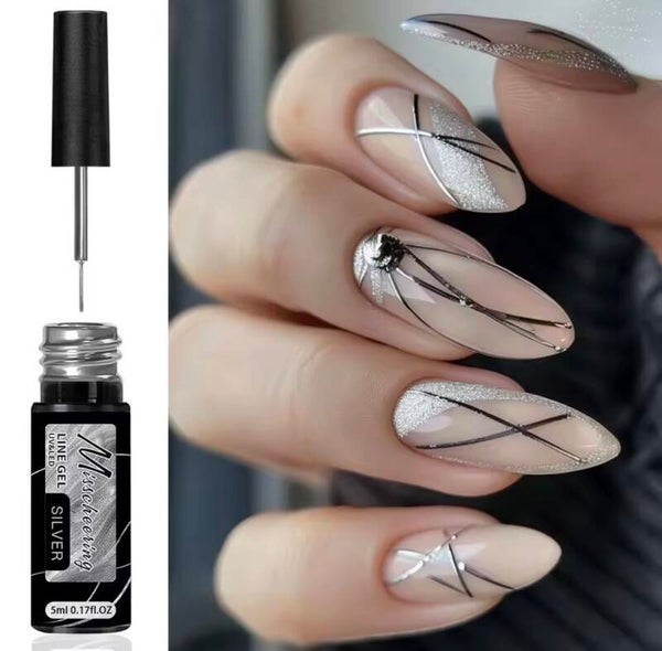 Vernis UV semi-permanent revêtement métallique or et argent avec effet métallique miroir chromé